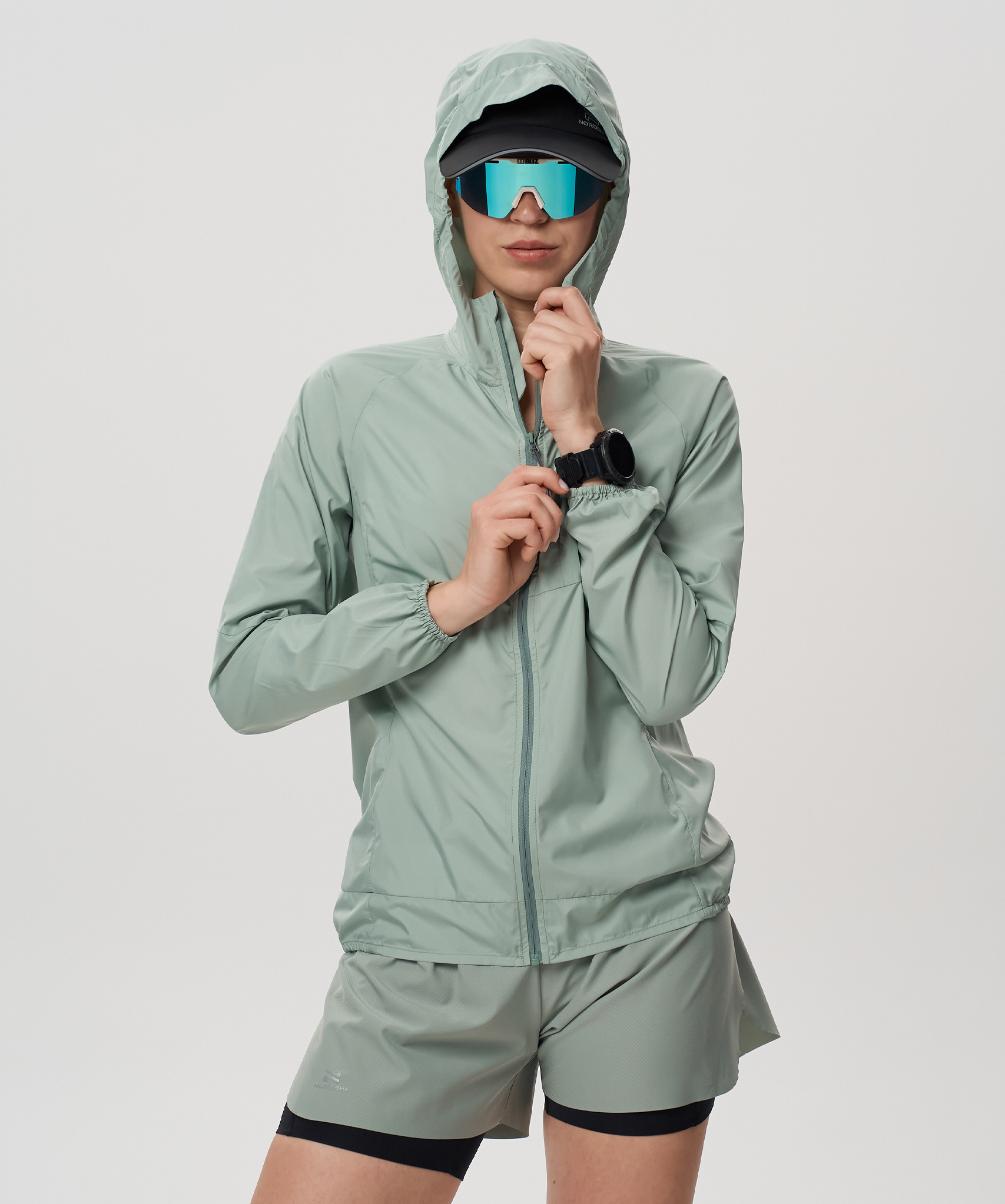 Шорты 2 в 1 Nordski Road Ice Mint/Black W