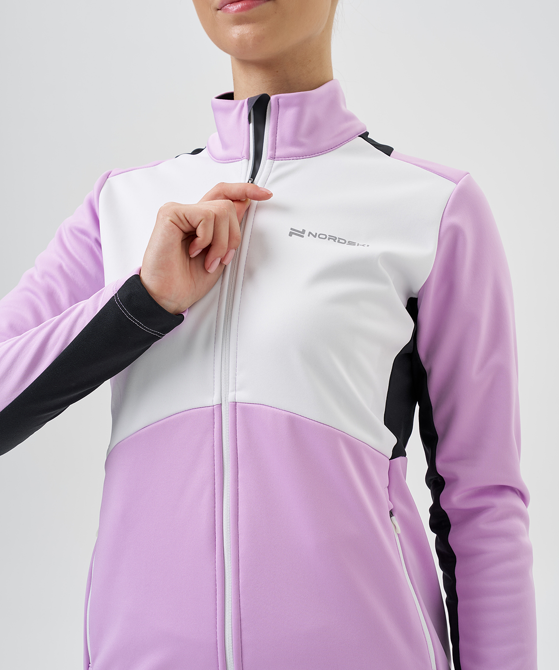 Тренировочная куртка Nordski Advance White/Orchid/Black W